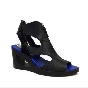 Arche Vahiro Leather Open Wedge Heels Zip Front